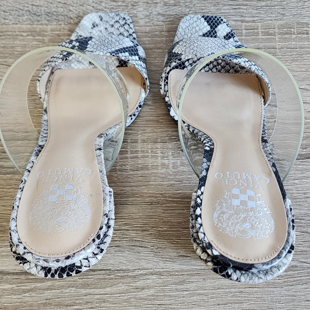 VINCE CAMUTO Felima Snakeskin Leather High Heel Sandal 8M